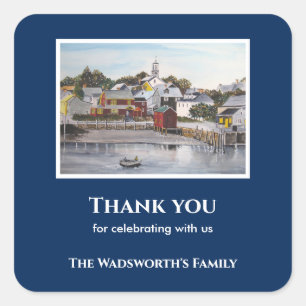 Portsmouth Harbour New Hampshire USA Painting Vierkante Sticker