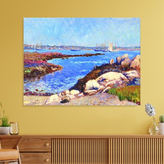 Portsmouth Harbour, NH beeldende kunst, Canvas Afdruk (Insitu (Woonkamer))
