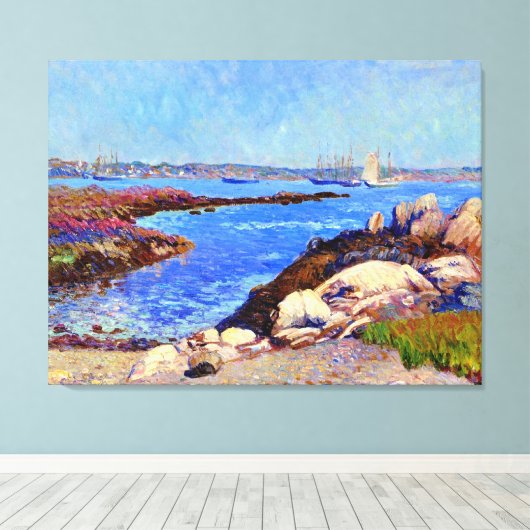 Portsmouth Harbour, NH beeldende kunst, Canvas Afdruk (Insitu (Houten vloer))