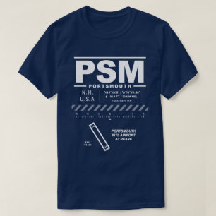Portsmouth Int'l Airport bij Peace PSM T-shirt