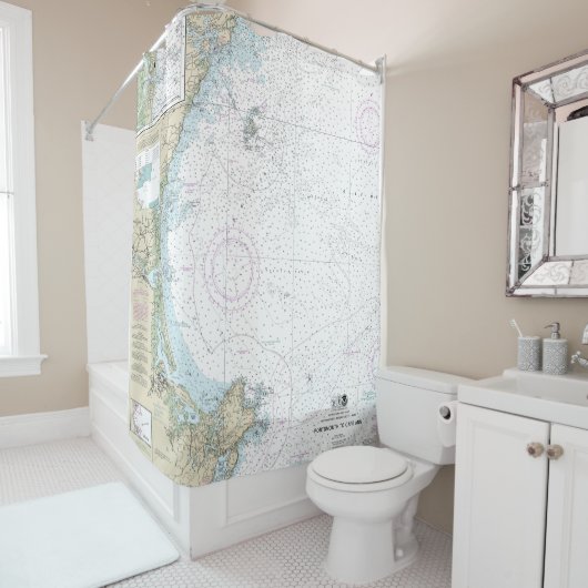 Portsmouth naar Cape Ann Nautische Grafiek 13278 Douchegordijn (In situ)