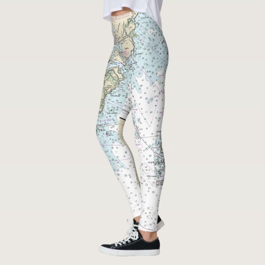 Portsmouth naar Cape Ann Nautische Grafiek 13278 Leggings (Links)