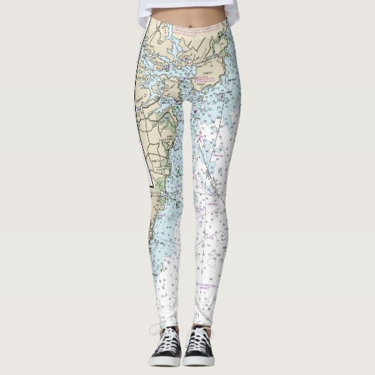 Portsmouth naar Cape Ann Nautische Grafiek 13278 Leggings (Voorkant)