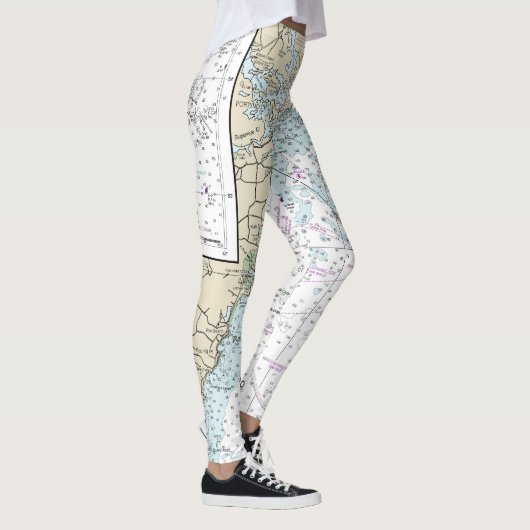 Portsmouth naar Cape Ann Nautische Grafiek 13278 Leggings (Rechts)
