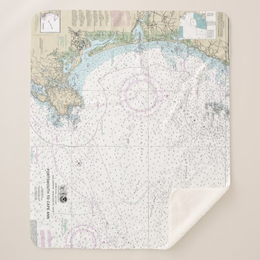 Portsmouth naar Cape Ann Nautische Grafiek 13278 Sherpa Deken (Voorkant)