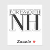 Portsmouth New Hampshire Black & White Sticker (Vel)