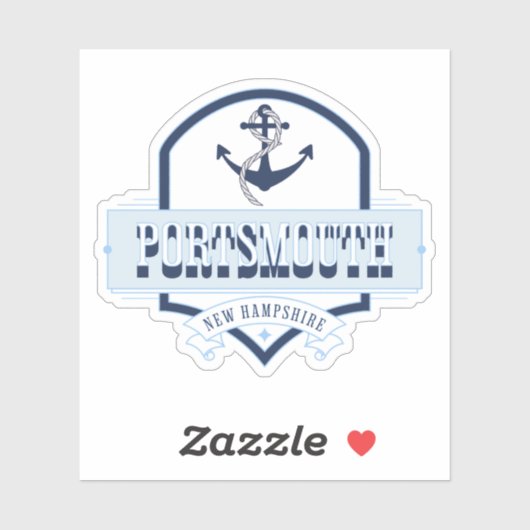 Portsmouth, New Hampshire Sticker (Vel)