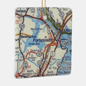 Portsmouth NH Map Keramisch Ornament (Rechts)