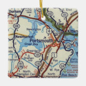 Portsmouth NH Map Keramisch Ornament (Voorkant)