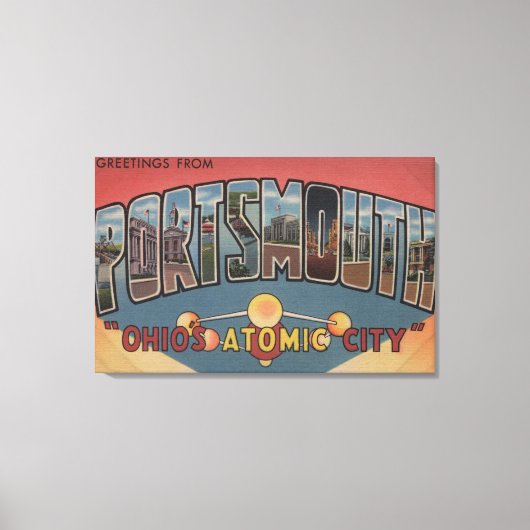 Portsmouth, Ohio - Large Letter Scenes Canvas Afdruk (Voorkant)