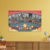 Portsmouth, Ohio - Large Letter Scenes Canvas Afdruk (Insitu (Woonkamer))