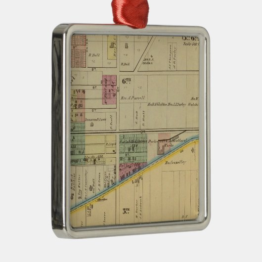 Portsmouth, Ohio Metalen Ornament (Rechts)