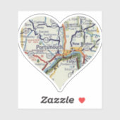 Portsmouth Ohio Retro Map Sticker (Vel)