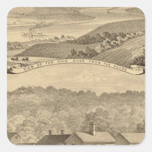 Portsmouth, Ohio Vierkante Sticker (Voorkant)