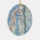 Portsmouth RI  Map Keramisch Ornament (Rechts)