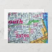 Portsmouth, VA  kaart (Voorkant / Achterkant)