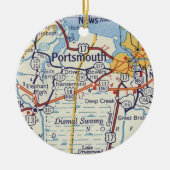 Portsmouth VA  Map Keramisch Ornament (Voorkant)