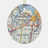 Portsmouth VA  Map Keramisch Ornament (Links)