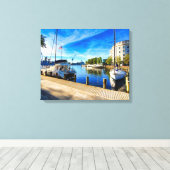 Portsmouth VA Riverfront Seaboard Building Canvas Afdruk (Insitu (Houten vloer))