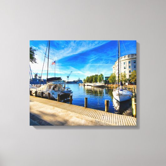 Portsmouth VA Riverfront Seaboard Building Canvas Afdruk (Voorkant)