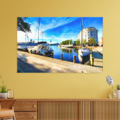 Portsmouth VA Riverfront Seaboard Building Canvas Afdruk (Insitu (Woonkamer))
