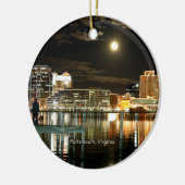 Portsmouth, Virginia cityscape-foto Keramisch Ornament (Links)