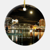 Portsmouth, Virginia cityscape-foto Keramisch Ornament (Achterkant)