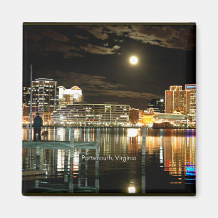 Portsmouth, Virginia cityscape-foto Magneet