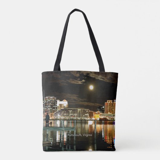 Portsmouth, Virginia cityscape-foto Tote Bag (Achterkant)