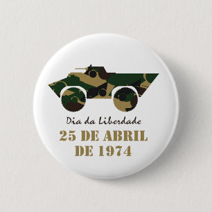 Portugal, 25 DE Abril - de Dag van de Vrijheid Ronde Button 5,7 Cm