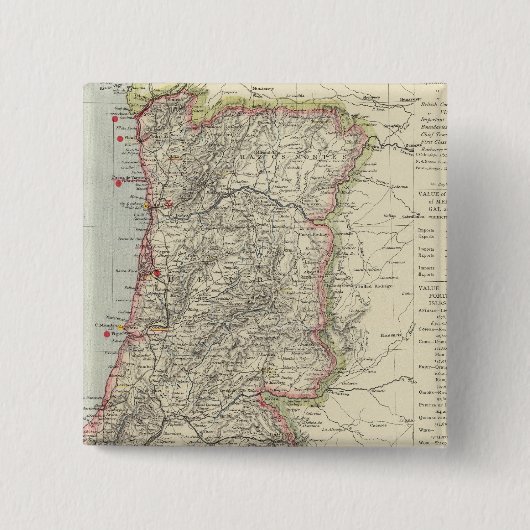 Portugal 5 vierkante button 5,1 cm (Voorkant)