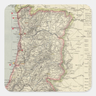 Portugal 5 vierkante sticker