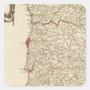 Portugal 6 vierkante sticker