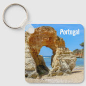 Portugal Algarve Beach en Rocks Souvenir Sleutelhanger (Voorkant)