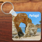 Portugal Algarve Beach en Rocks Souvenir Sleutelhanger (Voorkant)