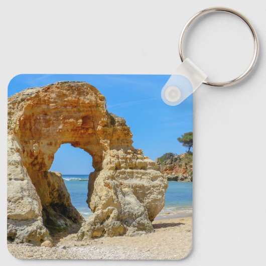 Portugal Algarve Beach en Rocks Souvenir Sleutelhanger (Achterkant)