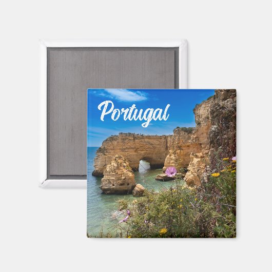  Portugal Algarve Beach Souvenir Magneet (Voorkant / Achterkant)