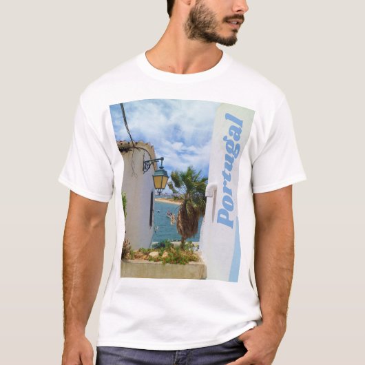 Portugal Algarve Gevist Dorpsscène T-shirt (Voorkant)