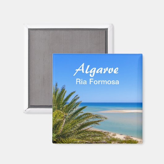 Portugal Algarve Ria Formosa Beach Souvenir Magneet (Voorkant / Achterkant)