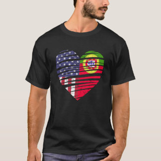 Portugal American Grown Heart USA Patriot Heritage T-shirt