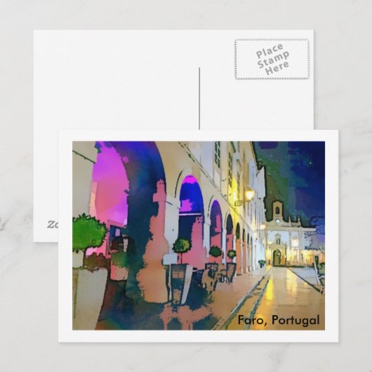 Portugal-Arco da Vila, Faro Briefkaart (Voorkant / Achterkant)