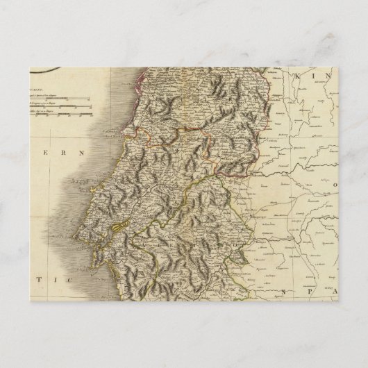 Portugal Atlas Map Briefkaart (Voorkant)