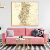 Portugal Atlas Map Canvas Afdruk (Insitu (Woonkamer))