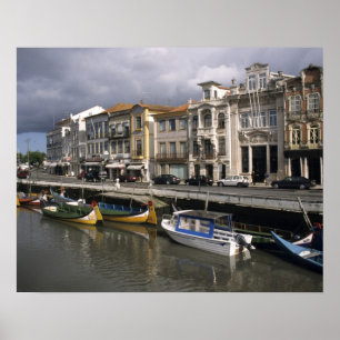 Portugal, Aveiro. Moliceiros (zeewier verzamelen Poster