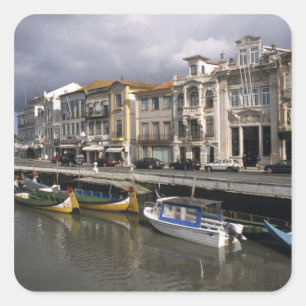 Portugal, Aveiro. Moliceiros (zeewier verzamelen) Vierkante Sticker