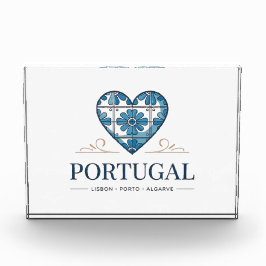 Portugal Azulejo Hart Acryl Foto Blok – Portu