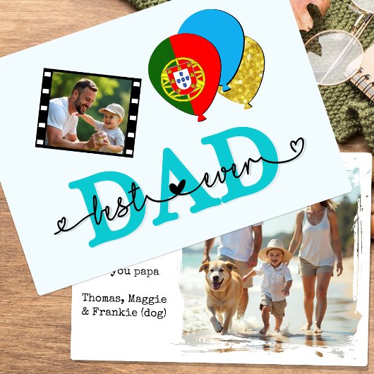Portugal Best Dad Ever Photo Card, Flag, Father's Kaart