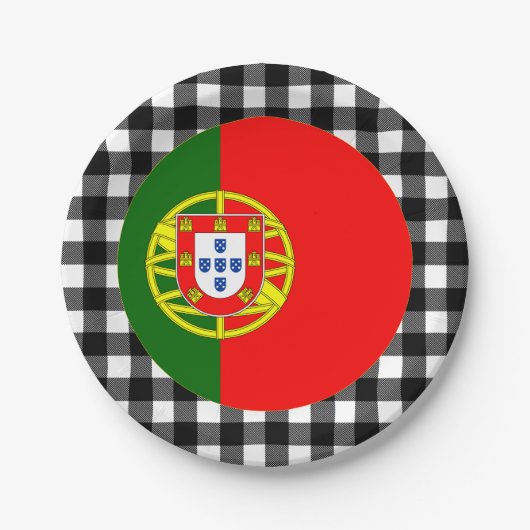 Portugal Bord, buffelpleister en Portugese vlag Papieren Bordje (Voorkant)