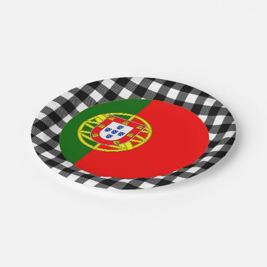 Portugal Bord, buffelpleister en Portugese vlag Papieren Bordje (Gekanteld)