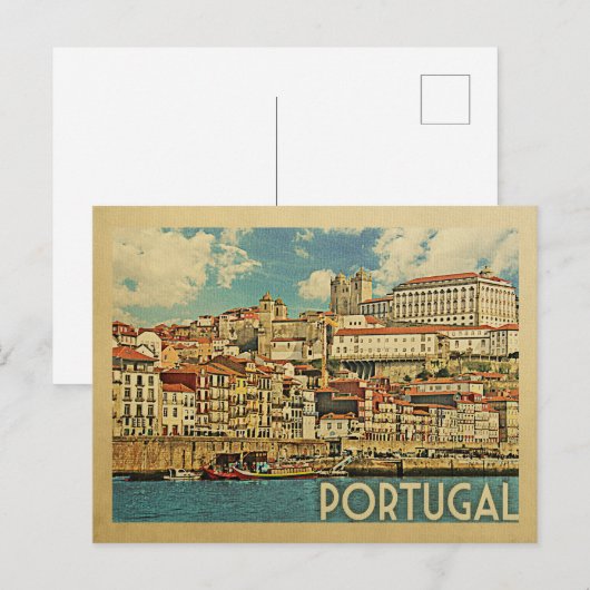 Portugal Briefkaart Vintage Travel (Voorkant / Achterkant)